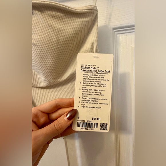 Lululemon Ribbed Nulu Asymmetrical Yoga Tank Top in Bone - Picture 8 of 11